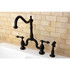 Kingston Brass KS7755ALBS English Country Kitchen Bridge Faucet with Brass Sprayer, Oil Rubbed Bronze