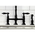 Kingston Brass KS1270ALBS Heritage Bridge Kitchen Faucet with Brass Sprayer, Matte Black