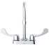 Commercial 2H Centerset Lavatory Faucet w/ Gooseneck Spout Wrist Blade Handles & Less Drain 0.5gpm Chrome