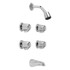 Gerber Classics Four Metal Fluted Handle Tub & Shower Fitting 1.75gpm Chrome