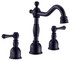 Opulence 2H Widespread Lavatory Faucet w/ Metal Touch Down Drain 1.2gpm Satin Black