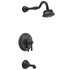 Opulence 1H Tub & Shower Trim Kit & Treysta Cartridge w/ Diverter on Valve & 5 Function Showerhead 1.75gpm Satin Black