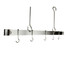 36" Offset Hook Ceiling Bar w/ 6 Hooks SS