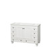 Acclaim 48 Inch Single Bathroom Vanity in White, No Countertop, No Sink, and No Mirror