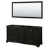 Deborah 72 Inch Double Bathroom Vanity in Dark Espresso, No Countertop, No Sinks, and 70 Inch Mirror