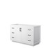 Miranda 54 Inch Single Bathroom Vanity in White, No Countertop, No Sink, Matte Black Trim