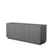 Miranda 84 Inch Double Bathroom Vanity in Dark Gray, No Countertop, No Sink, Brushed Gold Trim