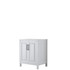 Daria 30 Inch Single Bathroom Vanity in White, No Countertop, No Sink, Matte Black Trim