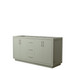 Icon 66 Inch Double Bathroom Vanity in Light Green, No Countertop, No Sink, Brushed Nickel Trim