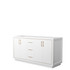 Icon 66 Inch Double Bathroom Vanity in White, No Countertop, No Sink, Satin Bronze Trim