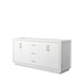 Icon 72 Inch Double Bathroom Vanity in White, No Countertop, No Sink, Satin Bronze Trim