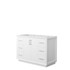 Strada 48 Inch Single Bathroom Vanity in White, No Countertop, No Sink, Brushed Nickel Trim