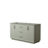 Strada 60 Inch Double Bathroom Vanity in Light Green, No Countertop, No Sink, Matte Black Trim