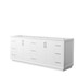 Strada 84 Inch Double Bathroom Vanity in White, No Countertop, No Sink, Brushed Nickel Trim