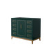 Marlena 42 Inch Single Bathroom Vanity in Green, No Countertop, No Sink, Satin Bronze Trim