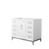 Marlena 42 Inch Single Bathroom Vanity in White, No Countertop, No Sink, Brushed Nickel Trim