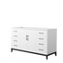 Amici 60 Inch Single Bathroom Vanity in White, No Countertop, No Sink, Matte Black Trim