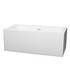 Melody 60 Inch Freestanding Bathtub in White with Shiny White Drain and Overflow Trim