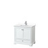 Deborah 36 Inch Single Bathroom Vanity in White, White Cultured Marble Countertop, Undermount Square Sink, No Mirror