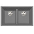 Nantucket Sinks Low Divide 50/50 Double Bowl Undermount Granite Composite Titanium Grey