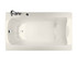 Release 6032 Acrylic Drop-in End Drain Combined Hydromax & Aerofeel Bathtub in Biscuit