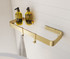 Odile Suite Rectangular Shelf with Clear Glass in Brushed Gold