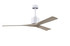 Nan 6-speed ceiling fan in Matte White finish with 60 solid gray ash tone wood blades