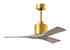 Nan 6-speed ceiling fan in Brushed Brass finish with 42 solid gray ash tone wood blades