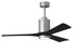 Patricia-3 three-blade ceiling fan in Brushed Nickel finish with 52 solid matte black wood blades and dimmable LED light kit 
