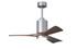 Patricia-3 three-blade ceiling fan in Brushed Nickel finish with 42 solid walnut tone blades and dimmable LED light kit 