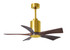 Patricia-5 five-blade ceiling fan in Brushed Brass finish with 42 solid walnut tone blades and dimmable LED light kit 