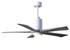 Patricia-5 five-blade ceiling fan in Gloss White finish with 52 solid barn wood tone blades and dimmable LED light kit 