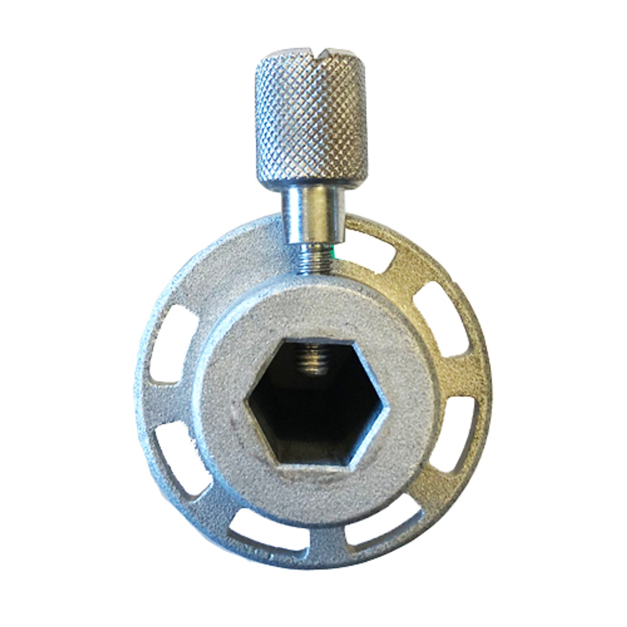 132600145 1" Core Adapter for 1/2" Hex Mandrel w/Lock Down Bolt Front View