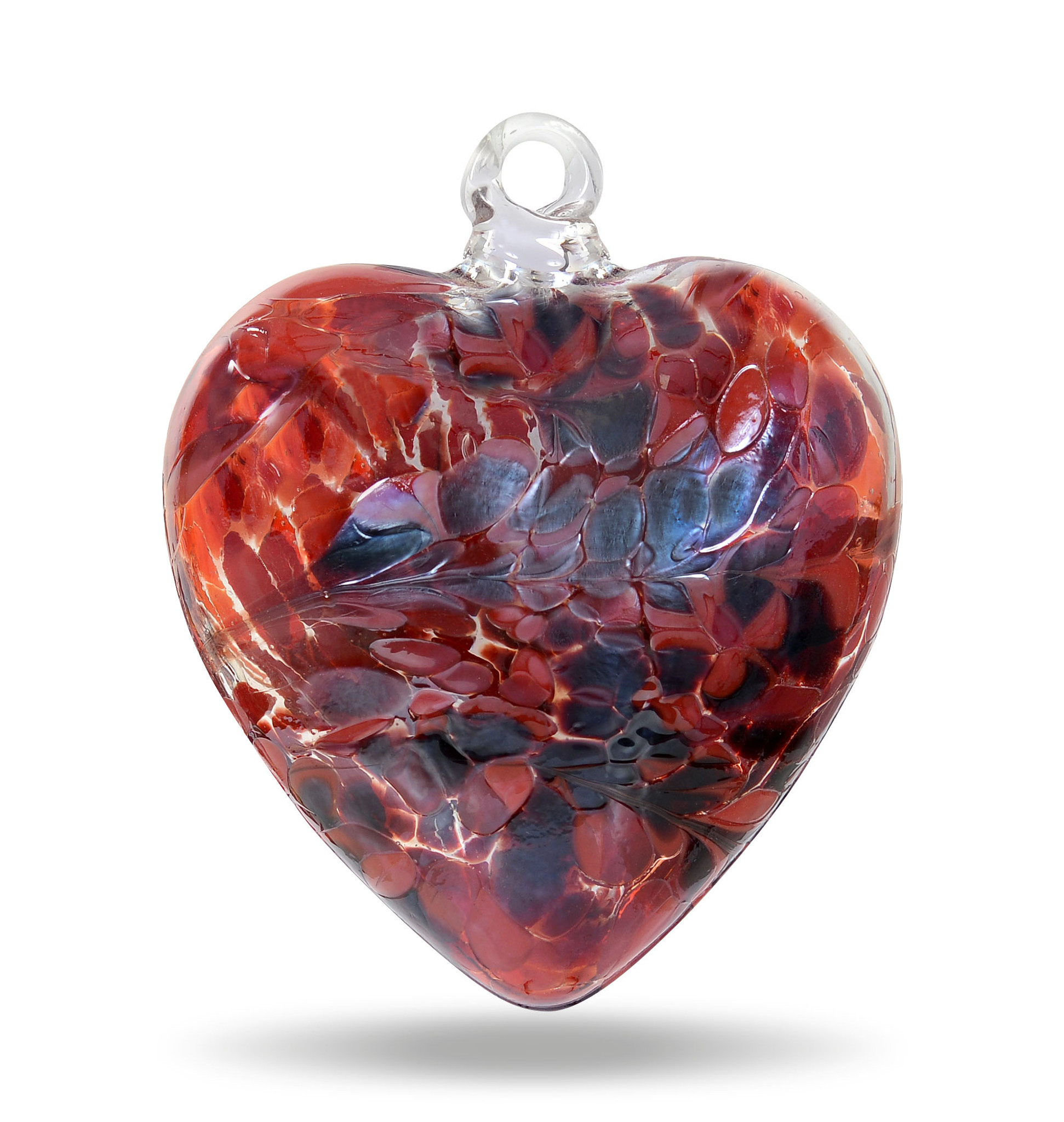 1 Small Red Glass Hearts - 1 DZ