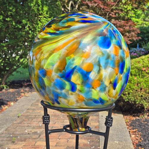 Multi-Marbled Gazing Ball, Glass 12 Inch "Madison" Multi-Marbled Gazing Ball, Glass 12 Inch "Madison"