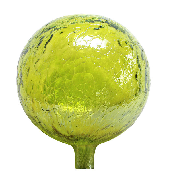 Glass Gazing Ball "Lemon Yellow" 12 Inch Iridized