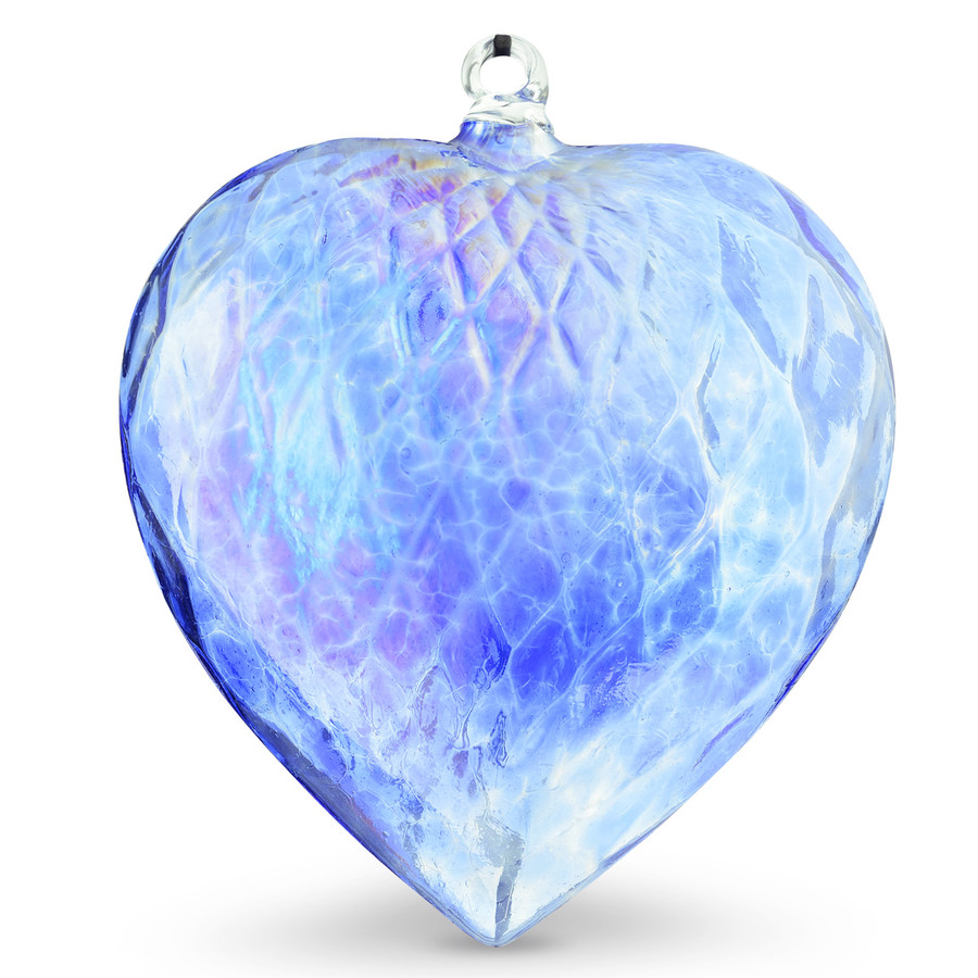 Diamond Optic Extra Large Heart, Sari Blue Iridized