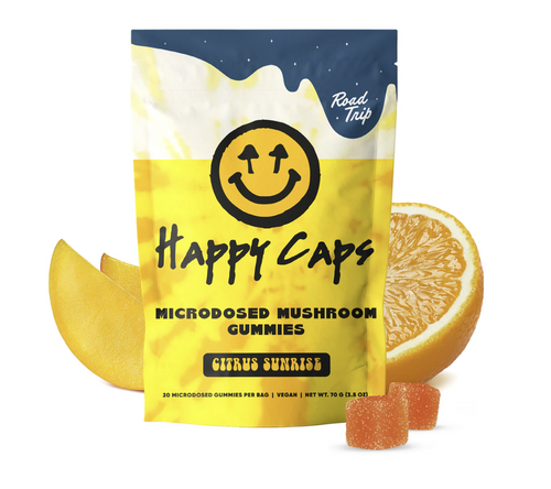 Road Trip x Happy Caps® - MICRODOSED Gummies + Functional Mushrooms - Citrus Sunrise