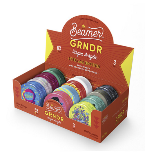 Beamer Virgin Acrylic Grinder - w/ Storage Compartment - 3 Piece - 63mm