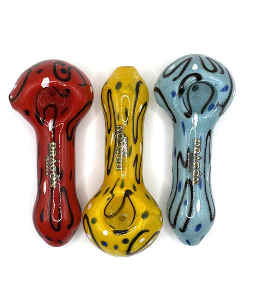 4” Dragon Glass Full Color Wigwam Hand Pipe
