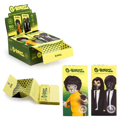 G-Rollz Kung Fu Dogs Rolling Papers Bamboo Unbleached Kit
