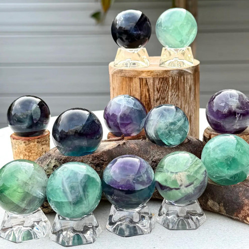 Natural Fluorite Sphere Ball 35mm Crystal