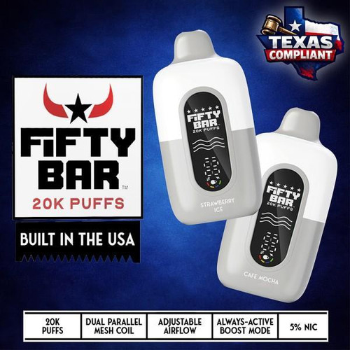 Fifty Bar Texas Edition 20k Puff Disposable Vape Device