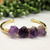 Amethyst 4 Rough Gem/Wire Wrapped Bangle - 18kt. Gold Overlay