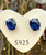 Natural Sapphire Sterling Silver (925) Stud Earrings