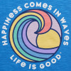 Happiness Comes in Waves Women's Textured Slub Tank - royal blue