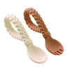 Sweetie Spoons - Silicone Baby Fork and Spoon Set - Buttercream n Toffee
