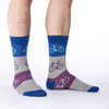 Men's Blue and Grey Checkered Bicycle Socks Size 7-12