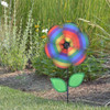 12" Rainbow Stripe Flower with Leaves