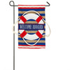Nautical Welcome Burlap Garden Flag
